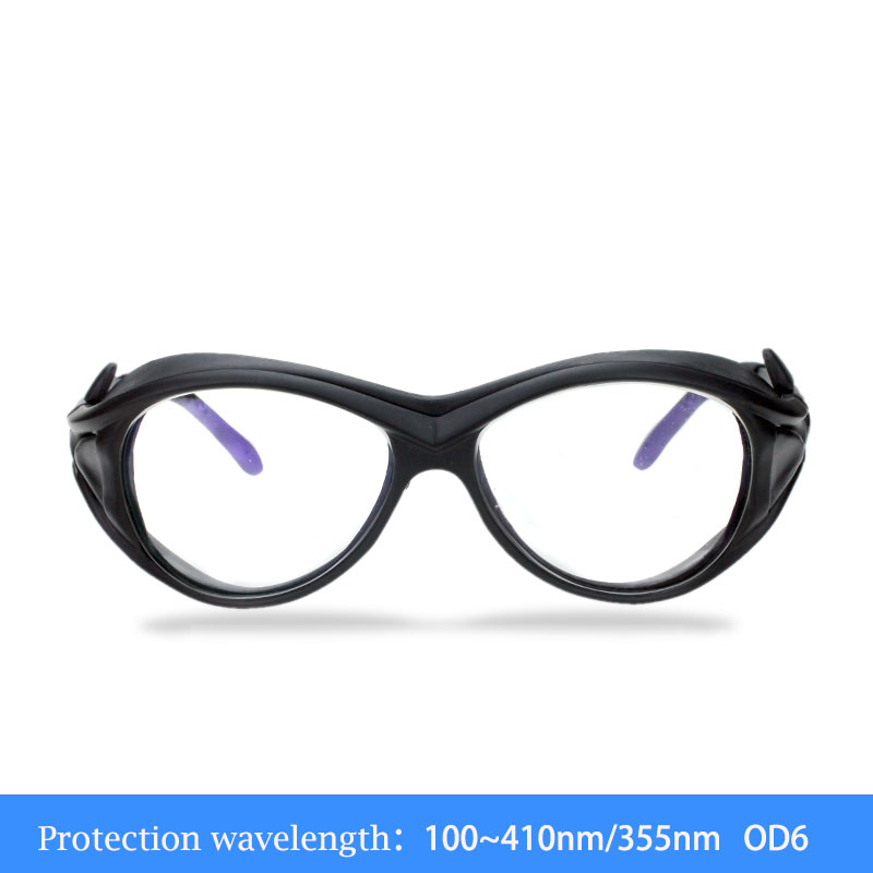 355nm 405nm 308nm نظارات الليزر للأشعة فوق البنفسجية 100nm~410nm UV carving protective glasses OD6